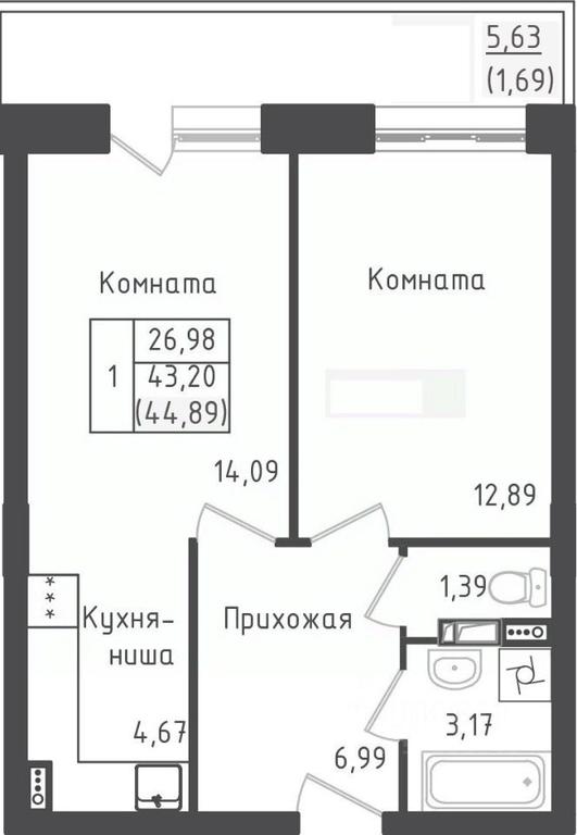 Apartment Sale, 44.89平方米 at Zeleny Oazis-Gorod, derevnya Rybaki, Dmitrovskiy Urban District, Moscow Region, Russia #1 Apartment Sale, 44.89平方米 at Zeleny Oazis-Gorod, derevnya Rybaki, Dmitrovskiy Urban District, Moscow Region, Russia #1