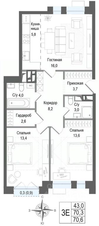 2-BD Apartment Sale, 70.3平方米 at KINOKVARTAL, Solnechnaya Street, Pervomayskiy Microdistrict, Korolyov, Moscow Region, Russia #2 2-BD Apartment Sale, 70.3平方米 at KINOKVARTAL, Solnechnaya Street, Pervomayskiy Microdistrict, Korolyov, Moscow Region, Russia #2