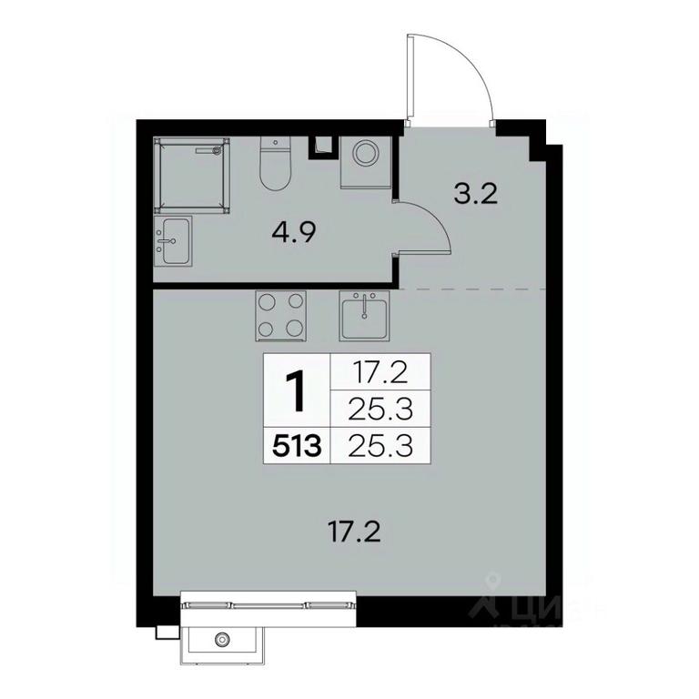 Apartment Sale, 25.3 sq. m. at Kurkino 15, Kurkinskoye Highway, 15, Moscow, Russia #2