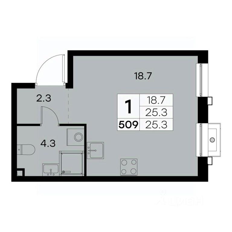 Apartment Sale, 25.3平方米 at Kurkino 15, Kurkinskoye Highway, 15, Moscow, Russia #2 Apartment Sale, 25.3平方米 at Kurkino 15, Kurkinskoye Highway, 15, Moscow, Russia #2