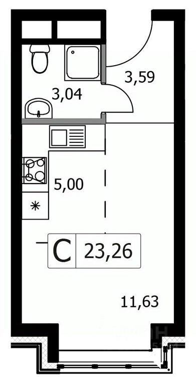 Apartment Sale, 23.26 sq. m. at Gorodskie istorii (Rasskazovka), Anny Akhmatovoy Street, Vnukovskoye Settlement, Moscow, Russia #1