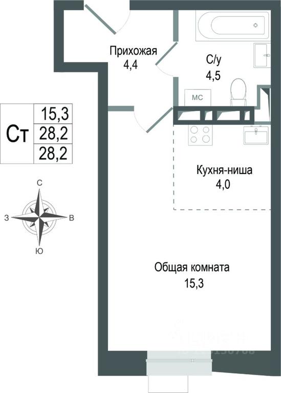 Apartment Sale, 28.2平方米 at KINOKVARTAL, Solnechnaya Street, Pervomayskiy Microdistrict, Korolyov, Moscow Region, Russia #1 Apartment Sale, 28.2平方米 at KINOKVARTAL, Solnechnaya Street, Pervomayskiy Microdistrict, Korolyov, Moscow Region, Russia #1