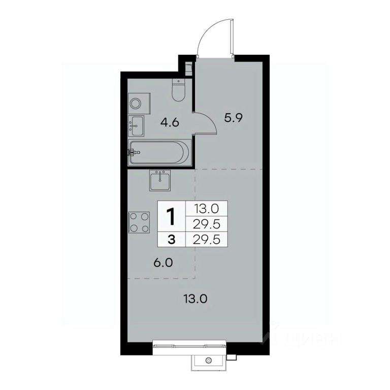 Apartment Sale, 29.5 sq. m. at Kurkino 15, Kurkinskoye Highway, 15, Moscow, Russia #1