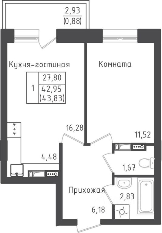 Apartment Sale, 43.83 sq. m. at Zeleny Oazis-Gorod, derevnya Rybaki, Dmitrovskiy Urban District, Moscow Region, Russia #1 Apartment Sale, 43.83 sq. m. at Zeleny Oazis-Gorod, derevnya Rybaki, Dmitrovskiy Urban District, Moscow Region, Russia #1