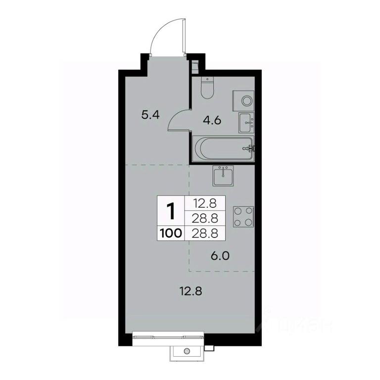 Apartment Sale, 28.8平方米 at Kurkino 15, Kurkinskoye Highway, 15, Moscow, Russia #2 Apartment Sale, 28.8平方米 at Kurkino 15, Kurkinskoye Highway, 15, Moscow, Russia #2