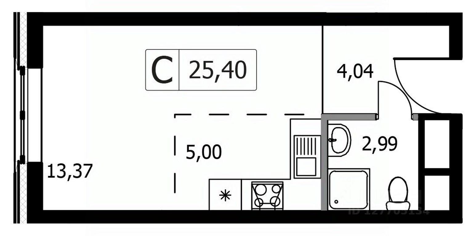 Apartment Sale, 25.4 sq. m. at Gorodskie istorii (Rasskazovka), Anny Akhmatovoy Street, Vnukovskoye Settlement, Moscow, Russia #1