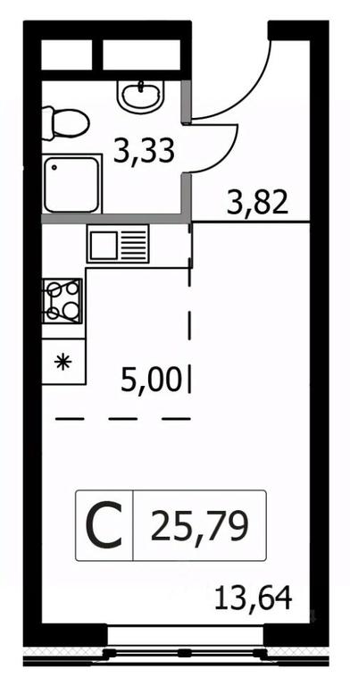 Apartment Sale, 25.79 sq. m. at Gorodskie istorii (Rasskazovka), Anny Akhmatovoy Street, Vnukovskoye Settlement, Moscow, Russia #1