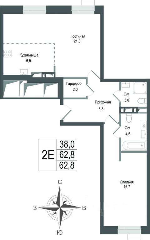 1-BD Apartment Sale, 62.8平方米 at KINOKVARTAL, Solnechnaya Street, Pervomayskiy Microdistrict, Korolyov, Moscow Region, Russia #1 1-BD Apartment Sale, 62.8平方米 at KINOKVARTAL, Solnechnaya Street, Pervomayskiy Microdistrict, Korolyov, Moscow Region, Russia #1