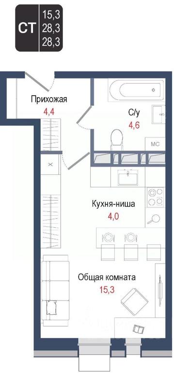 Apartment Sale, 28.3平方米 at KINOKVARTAL, Solnechnaya Street, Pervomayskiy Microdistrict, Korolyov, Moscow Region, Russia #1 Apartment Sale, 28.3平方米 at KINOKVARTAL, Solnechnaya Street, Pervomayskiy Microdistrict, Korolyov, Moscow Region, Russia #1