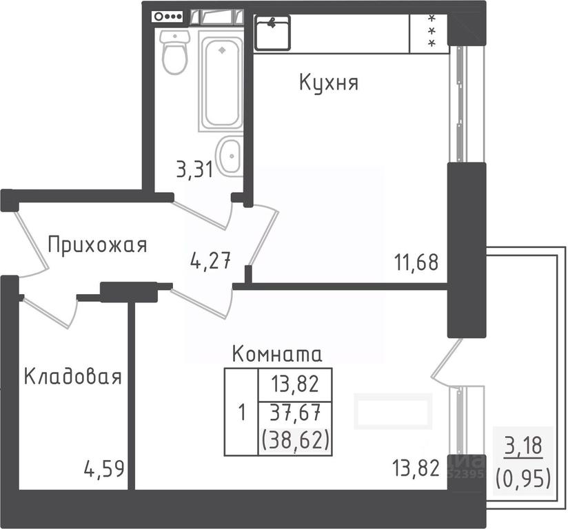 Apartment Sale, 38.62平方米 at Zeleny Oazis-Gorod, derevnya Rybaki, Dmitrovskiy Urban District, Moscow Region, Russia #1 Apartment Sale, 38.62平方米 at Zeleny Oazis-Gorod, derevnya Rybaki, Dmitrovskiy Urban District, Moscow Region, Russia #1