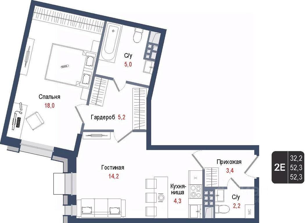 1-BD Apartment Sale, 52.3平方米 at KINOKVARTAL, Solnechnaya Street, Pervomayskiy Microdistrict, Korolyov, Moscow Region, Russia #1 1-BD Apartment Sale, 52.3平方米 at KINOKVARTAL, Solnechnaya Street, Pervomayskiy Microdistrict, Korolyov, Moscow Region, Russia #1