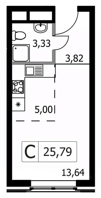 Apartment Sale, 25.79 sq. m. at Gorodskie istorii (Rasskazovka), Anny Akhmatovoy Street, Vnukovskoye Settlement, Moscow, Russia #1