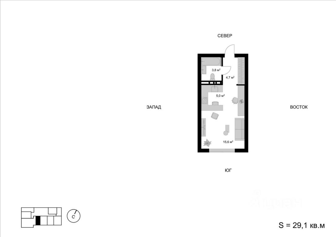 Apartment Sale, 29.1 sq. m. at Mytischi-Siti, Detskiy pereulok, Mytischi, Moscow Region, Russia #1 Apartment Sale, 29.1 sq. m. at Mytischi-Siti, Detskiy pereulok, Mytischi, Moscow Region, Russia #1