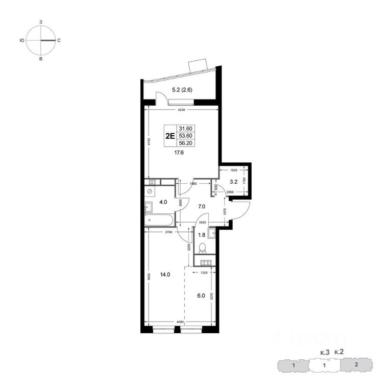 1-BD Apartment Sale, 56.2平方米 at Legenda Korenyovo, ulitsa Lorkha, dachny posyolok Kraskovo, Lubertsy City District, Moscow Region, Russia #1