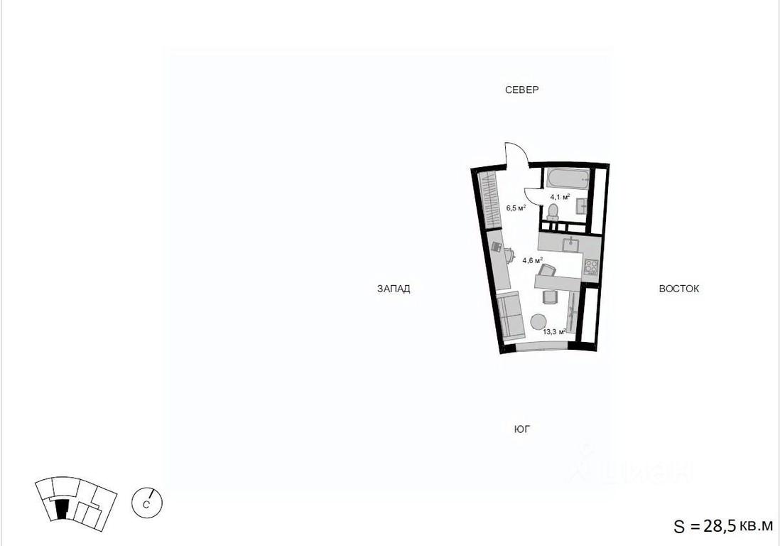 Apartment Sale, 28.5 sq. m. at Mytischi-Siti, Detskiy pereulok, Mytischi, Moscow Region, Russia #1 Apartment Sale, 28.5 sq. m. at Mytischi-Siti, Detskiy pereulok, Mytischi, Moscow Region, Russia #1
