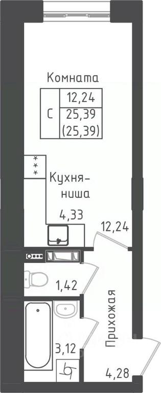 Apartment Sale, 25.39平方米 at Zeleny Oazis-Gorod, derevnya Rybaki, Dmitrovskiy Urban District, Moscow Region, Russia #1