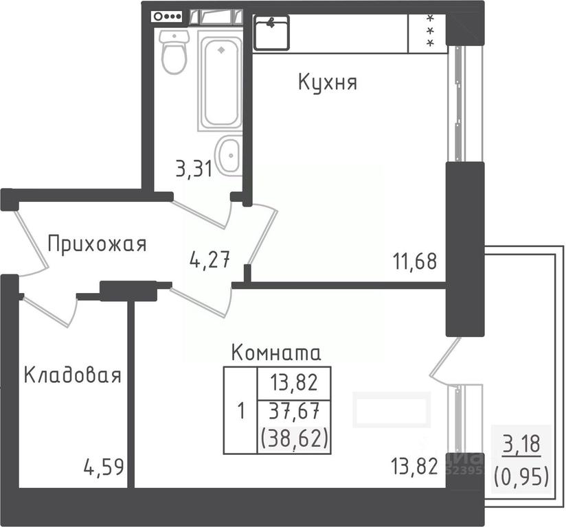 Apartment Sale, 38.62 sq. m. at Zeleny Oazis-Gorod, derevnya Rybaki, Dmitrovskiy Urban District, Moscow Region, Russia #1 Apartment Sale, 38.62 sq. m. at Zeleny Oazis-Gorod, derevnya Rybaki, Dmitrovskiy Urban District, Moscow Region, Russia #1