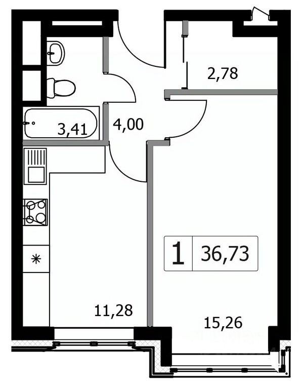 Apartment Sale, 36.73 sq. m. at Gorodskie istorii (Rasskazovka), Anny Akhmatovoy Street, Vnukovskoye Settlement, Moscow, Russia #1