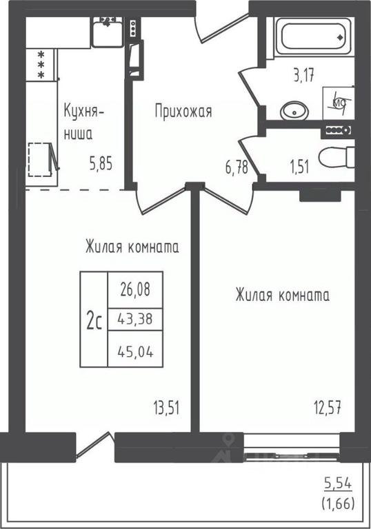 Apartment Sale, 45.04平方米 at Zeleny Oazis-Gorod, derevnya Rybaki, Dmitrovskiy Urban District, Moscow Region, Russia #1 Apartment Sale, 45.04平方米 at Zeleny Oazis-Gorod, derevnya Rybaki, Dmitrovskiy Urban District, Moscow Region, Russia #1