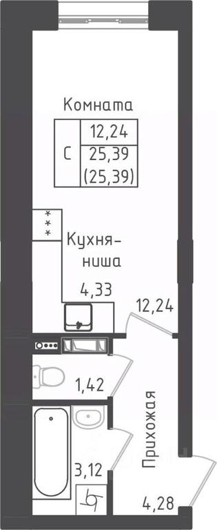 Apartment Sale, 25.39 sq. m. at Zeleny Oazis-Gorod, derevnya Rybaki, Dmitrovskiy Urban District, Moscow Region, Russia #1