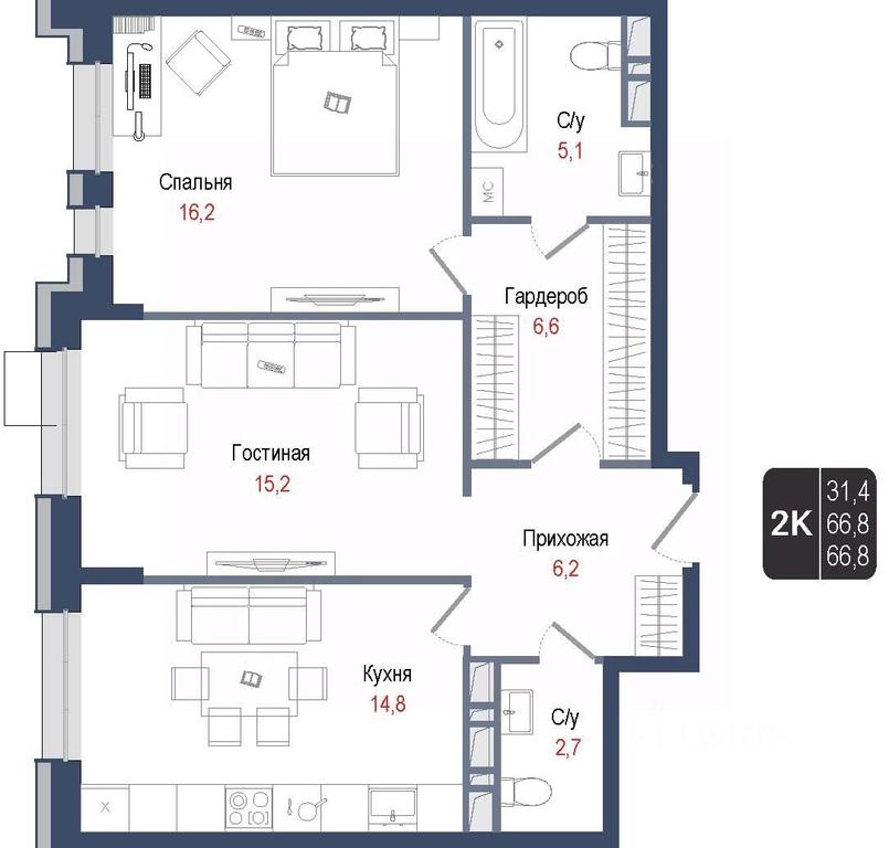 1-BD Apartment Sale, 66.8平方米 at KINOKVARTAL, Solnechnaya Street, Pervomayskiy Microdistrict, Korolyov, Moscow Region, Russia #1 1-BD Apartment Sale, 66.8平方米 at KINOKVARTAL, Solnechnaya Street, Pervomayskiy Microdistrict, Korolyov, Moscow Region, Russia #1