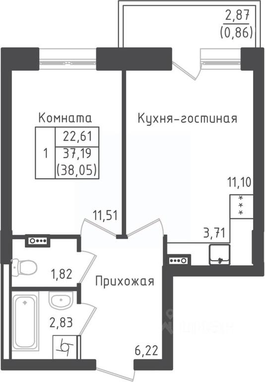 Apartment Sale, 38.05 sq. m. at Zeleny Oazis-Gorod, derevnya Rybaki, Dmitrovskiy Urban District, Moscow Region, Russia #1