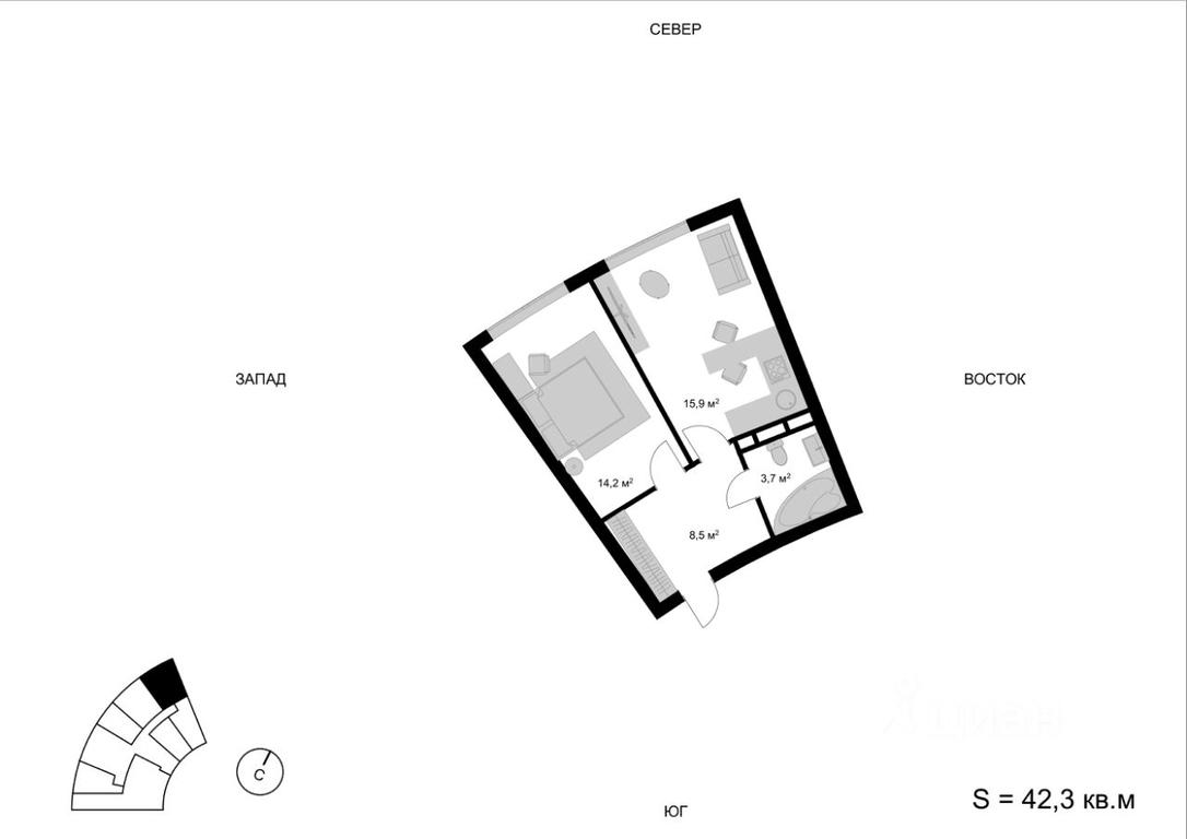 Apartment Sale, 42.3 sq. m. at Mytischi-Siti, Detskiy pereulok, Mytischi, Moscow Region, Russia #1 Apartment Sale, 42.3 sq. m. at Mytischi-Siti, Detskiy pereulok, Mytischi, Moscow Region, Russia #1
