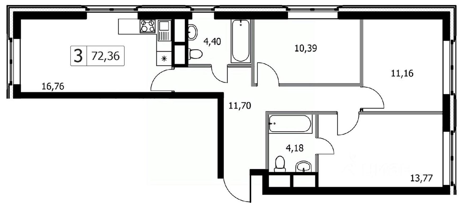 2-BD Apartment Sale, 72.36 sq. m. at Gorodskie istorii (Rasskazovka), Anny Akhmatovoy Street, Vnukovskoye Settlement, Moscow, Russia #1 2-BD Apartment Sale, 72.36 sq. m. at Gorodskie istorii (Rasskazovka), Anny Akhmatovoy Street, Vnukovskoye Settlement, Moscow, Russia #1