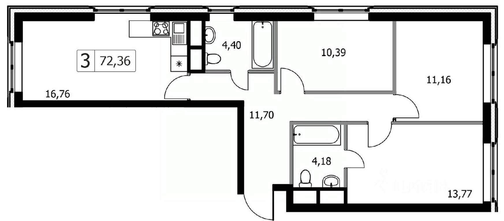 2-BD Apartment Sale, 72.36平方米 at Gorodskie istorii (Rasskazovka), Anny Akhmatovoy Street, Vnukovskoye Settlement, Moscow, Russia #1 2-BD Apartment Sale, 72.36平方米 at Gorodskie istorii (Rasskazovka), Anny Akhmatovoy Street, Vnukovskoye Settlement, Moscow, Russia #1