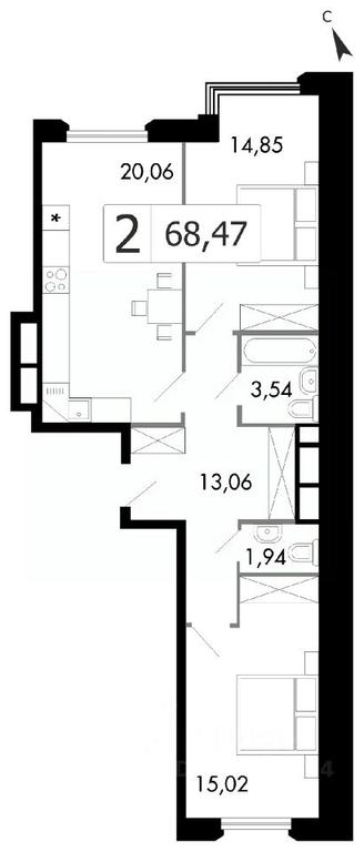 1-BD Apartment Sale, 69 sq. m. at Gorodskie istorii (Rasskazovka), Anny Akhmatovoy Street, Vnukovskoye Settlement, Moscow, Russia #1