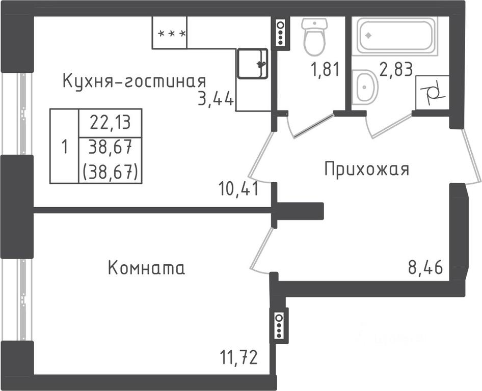 Apartment Sale, 38.67 sq. m. at Zeleny Oazis-Gorod, derevnya Rybaki, Dmitrovskiy Urban District, Moscow Region, Russia #1 Apartment Sale, 38.67 sq. m. at Zeleny Oazis-Gorod, derevnya Rybaki, Dmitrovskiy Urban District, Moscow Region, Russia #1