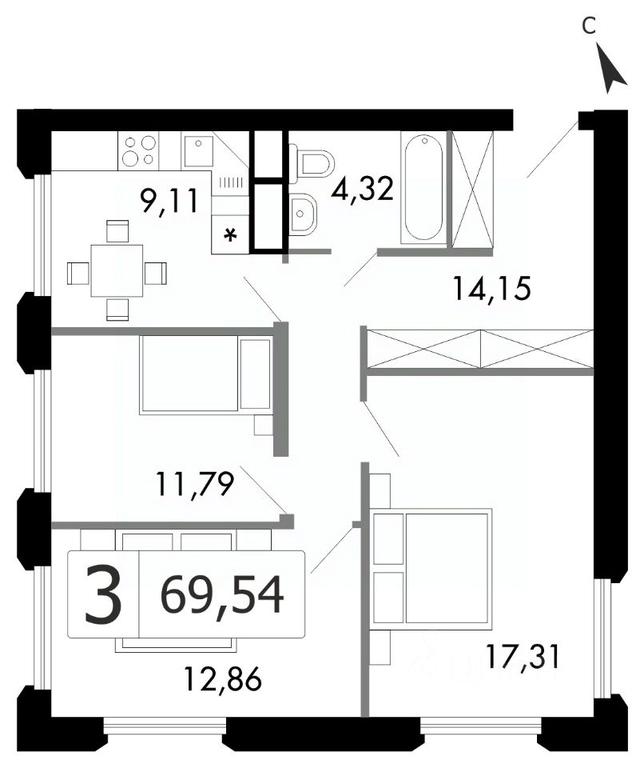 2-BD Apartment Sale, 66.9 sq. m. at Gorodskie istorii (Rasskazovka), Anny Akhmatovoy Street, Vnukovskoye Settlement, Moscow, Russia #1 2-BD Apartment Sale, 66.9 sq. m. at Gorodskie istorii (Rasskazovka), Anny Akhmatovoy Street, Vnukovskoye Settlement, Moscow, Russia #1