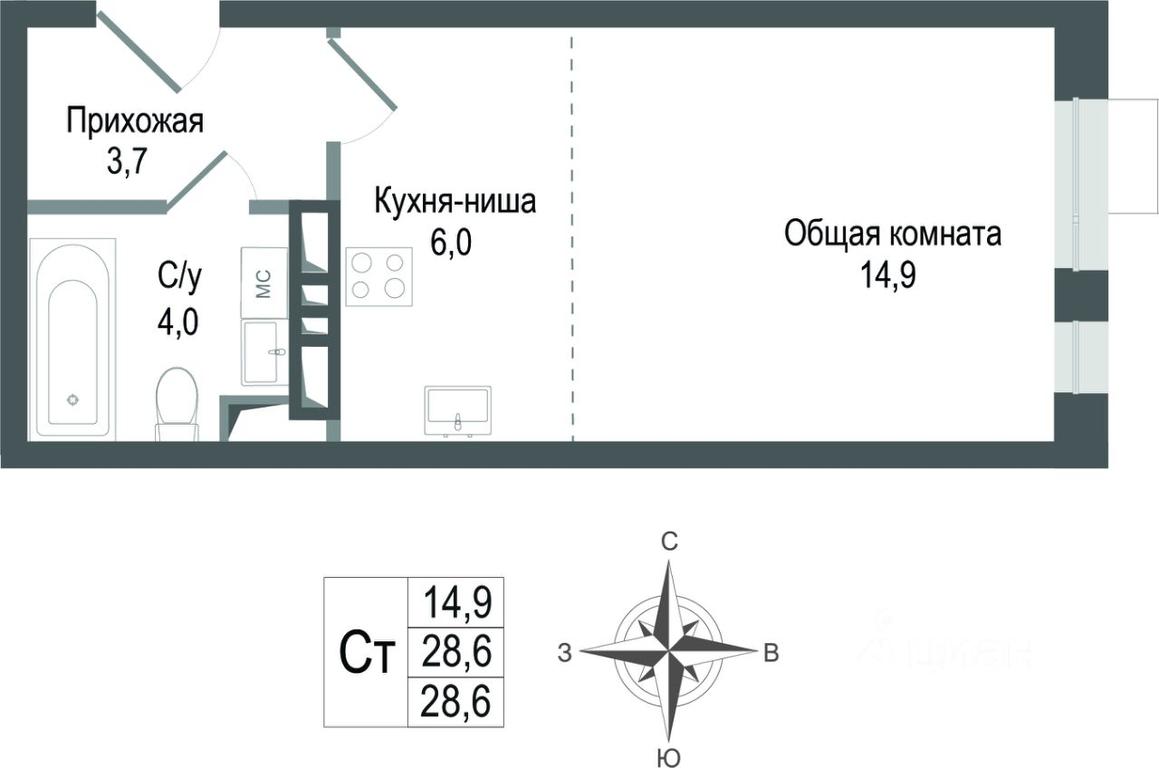 Apartment Sale, 28.6平方米 at KINOKVARTAL, Solnechnaya Street, Pervomayskiy Microdistrict, Korolyov, Moscow Region, Russia #1 Apartment Sale, 28.6平方米 at KINOKVARTAL, Solnechnaya Street, Pervomayskiy Microdistrict, Korolyov, Moscow Region, Russia #1
