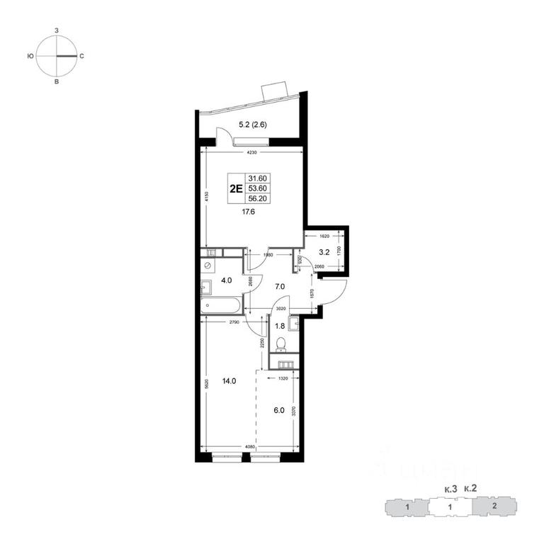 1-BD Apartment Sale, 56.2平方米 at Legenda Korenyovo, ulitsa Lorkha, dachny posyolok Kraskovo, Lubertsy City District, Moscow Region, Russia #1
