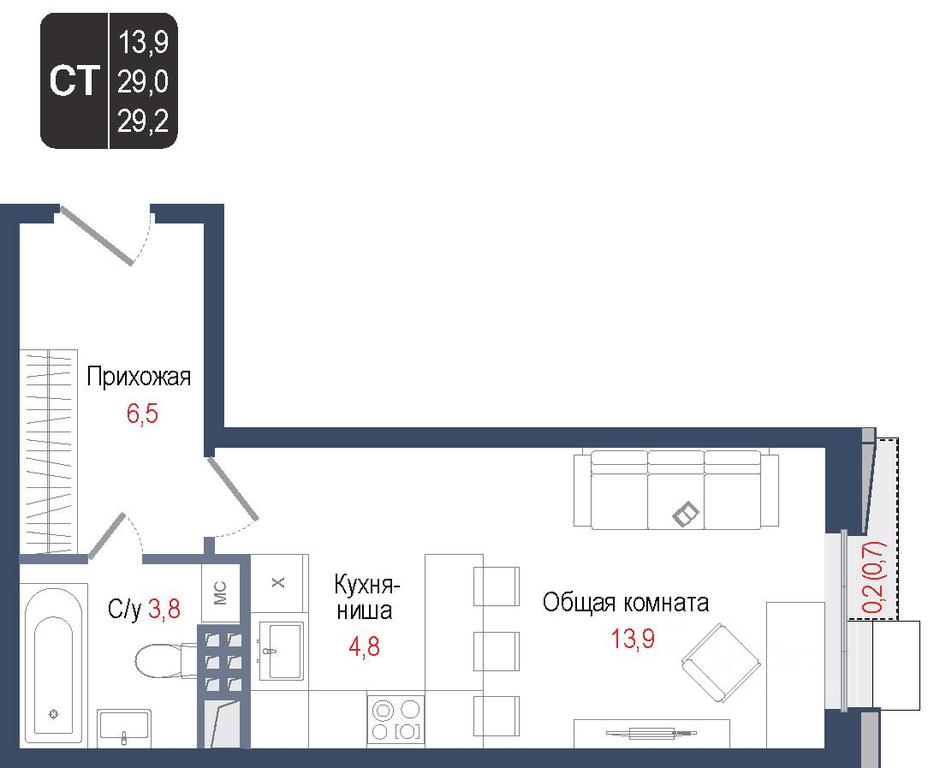Apartment Sale, 29平方米 at KINOKVARTAL, Solnechnaya Street, Pervomayskiy Microdistrict, Korolyov, Moscow Region, Russia #1 Apartment Sale, 29平方米 at KINOKVARTAL, Solnechnaya Street, Pervomayskiy Microdistrict, Korolyov, Moscow Region, Russia #1