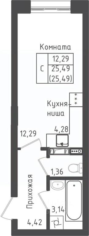Apartment Sale, 25.49 sq. m. at Zeleny Oazis-Gorod, derevnya Rybaki, Dmitrovskiy Urban District, Moscow Region, Russia #1
