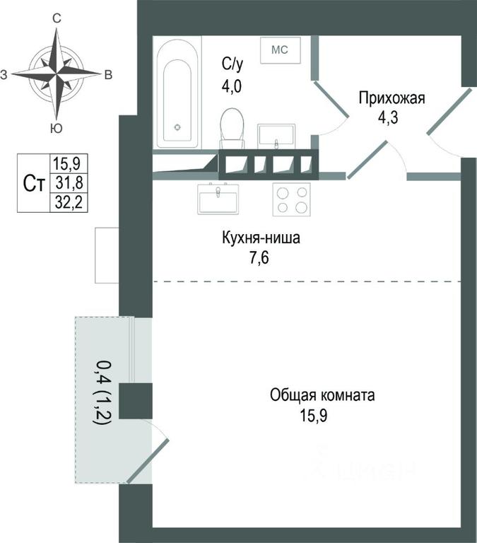 Apartment Sale, 31.8 sq. m. at KINOKVARTAL, Solnechnaya Street, Pervomayskiy Microdistrict, Korolyov, Moscow Region, Russia #1 Apartment Sale, 31.8 sq. m. at KINOKVARTAL, Solnechnaya Street, Pervomayskiy Microdistrict, Korolyov, Moscow Region, Russia #1