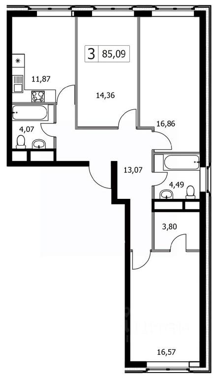 2-BD Apartment Sale, 85.09 sq. m. at Gorodskie istorii (Rasskazovka), Anny Akhmatovoy Street, Vnukovskoye Settlement, Moscow, Russia #1 2-BD Apartment Sale, 85.09 sq. m. at Gorodskie istorii (Rasskazovka), Anny Akhmatovoy Street, Vnukovskoye Settlement, Moscow, Russia #1