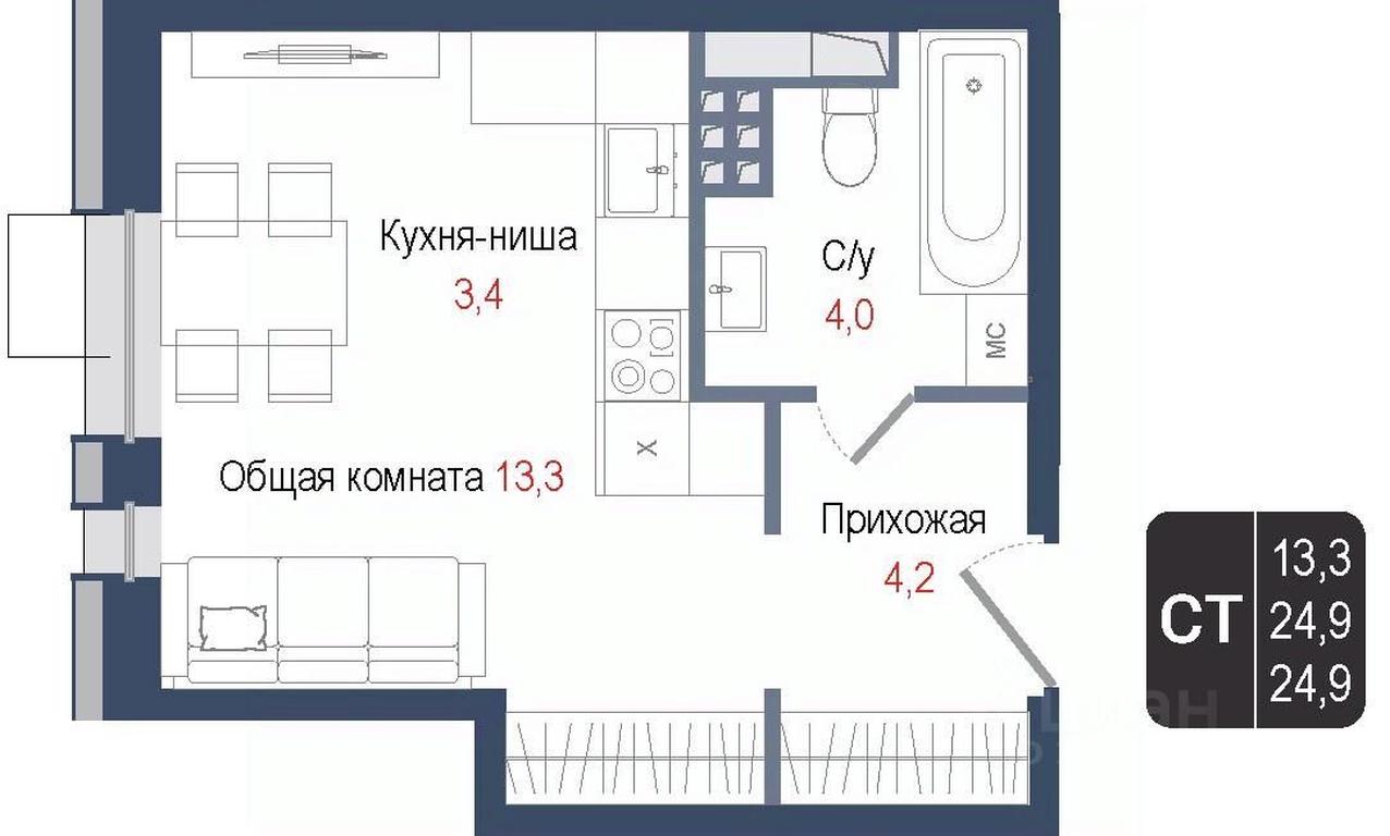 Apartment Sale, 24.9 sq. m. at KINOKVARTAL, Solnechnaya Street, Pervomayskiy Microdistrict, Korolyov, Moscow Region, Russia #1 Apartment Sale, 24.9 sq. m. at KINOKVARTAL, Solnechnaya Street, Pervomayskiy Microdistrict, Korolyov, Moscow Region, Russia #1