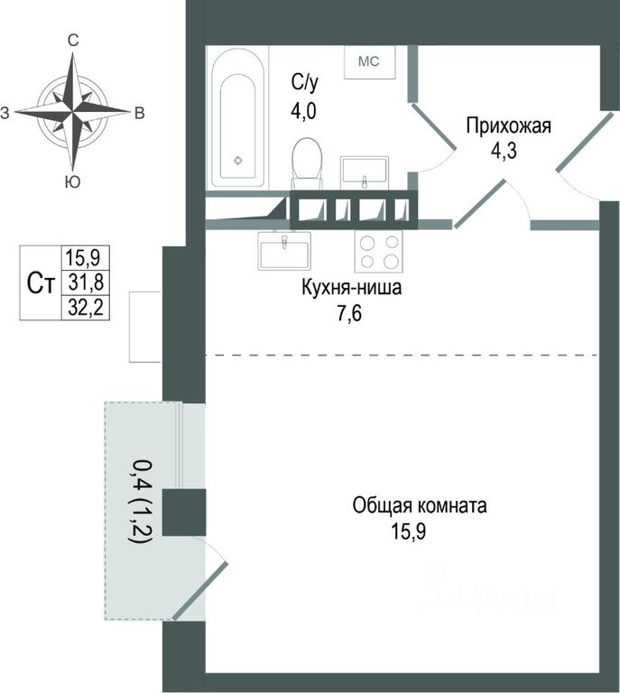 Apartment Sale, 31.8平方米 at KINOKVARTAL, Solnechnaya Street, Pervomayskiy Microdistrict, Korolyov, Moscow Region, Russia #1 Apartment Sale, 31.8平方米 at KINOKVARTAL, Solnechnaya Street, Pervomayskiy Microdistrict, Korolyov, Moscow Region, Russia #1