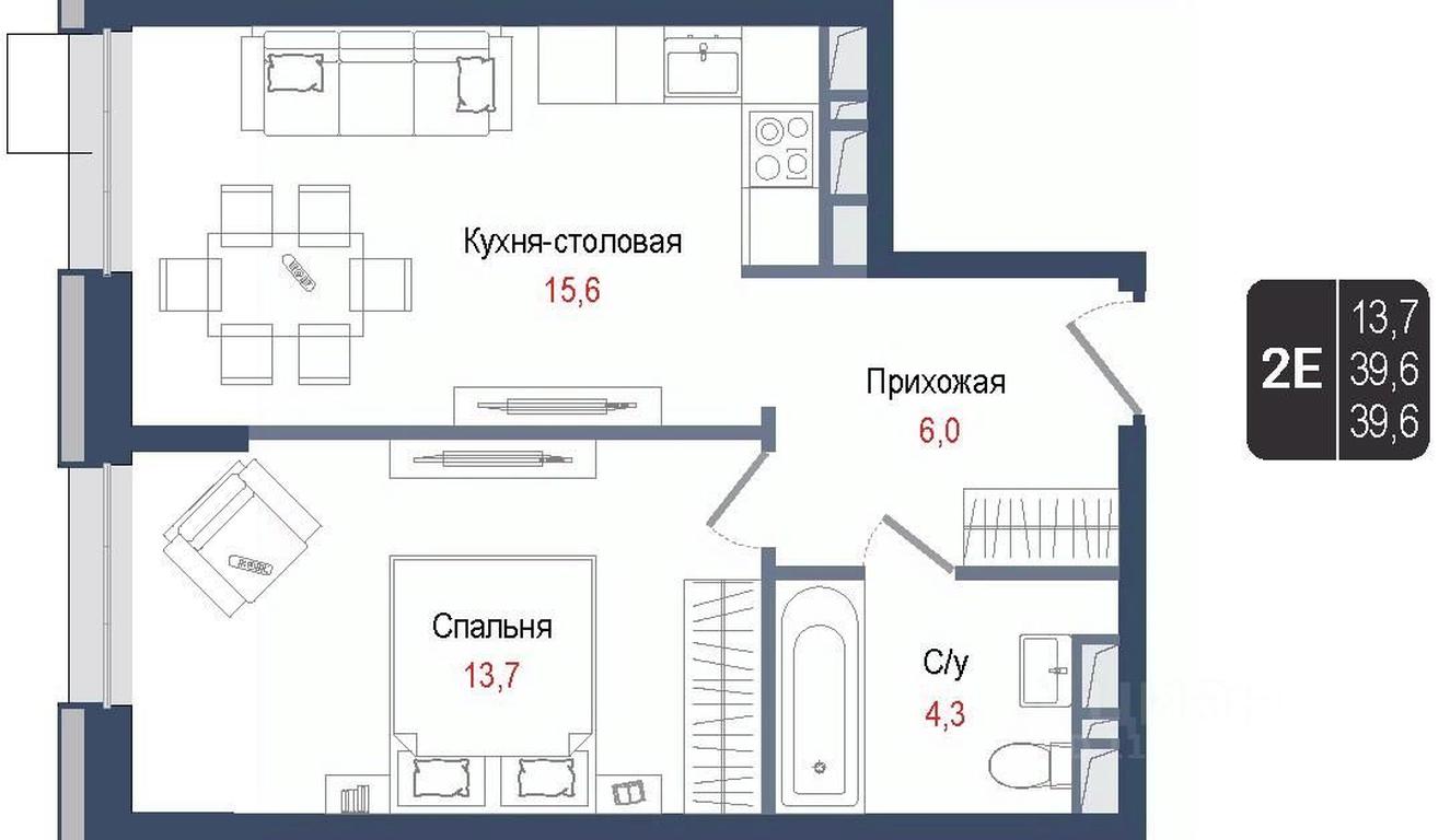 1-BD Apartment Sale, 39.6 sq. m. at KINOKVARTAL, Solnechnaya Street, Pervomayskiy Microdistrict, Korolyov, Moscow Region, Russia #1