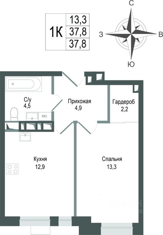 Apartment Sale, 37.8平方米 at KINOKVARTAL, Solnechnaya Street, Pervomayskiy Microdistrict, Korolyov, Moscow Region, Russia #1 Apartment Sale, 37.8平方米 at KINOKVARTAL, Solnechnaya Street, Pervomayskiy Microdistrict, Korolyov, Moscow Region, Russia #1