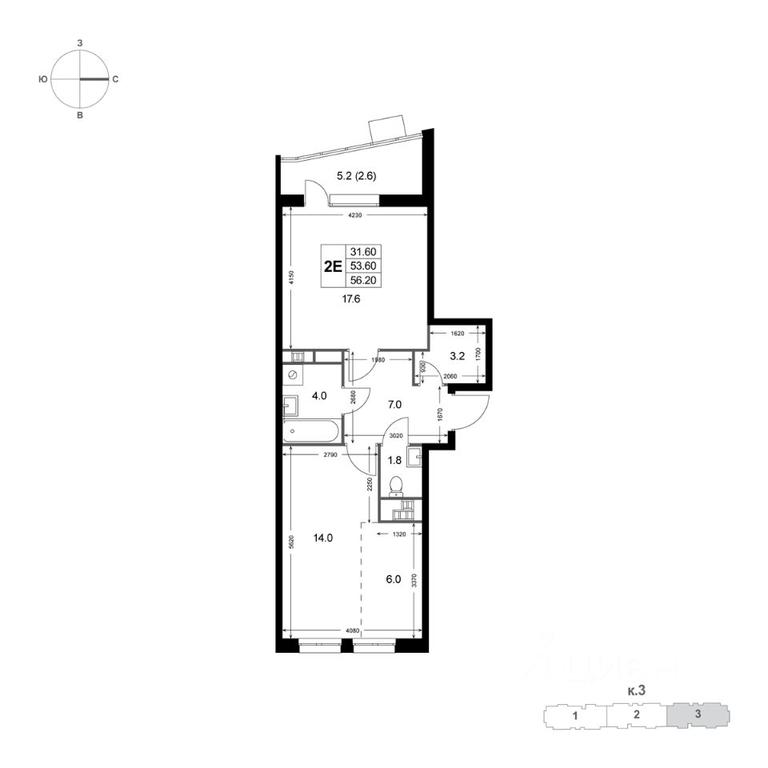 1-BD Apartment Sale, 56.2 sq. m. at Legenda Korenyovo, ulitsa Lorkha, dachny posyolok Kraskovo, Lubertsy City District, Moscow Region, Russia #1