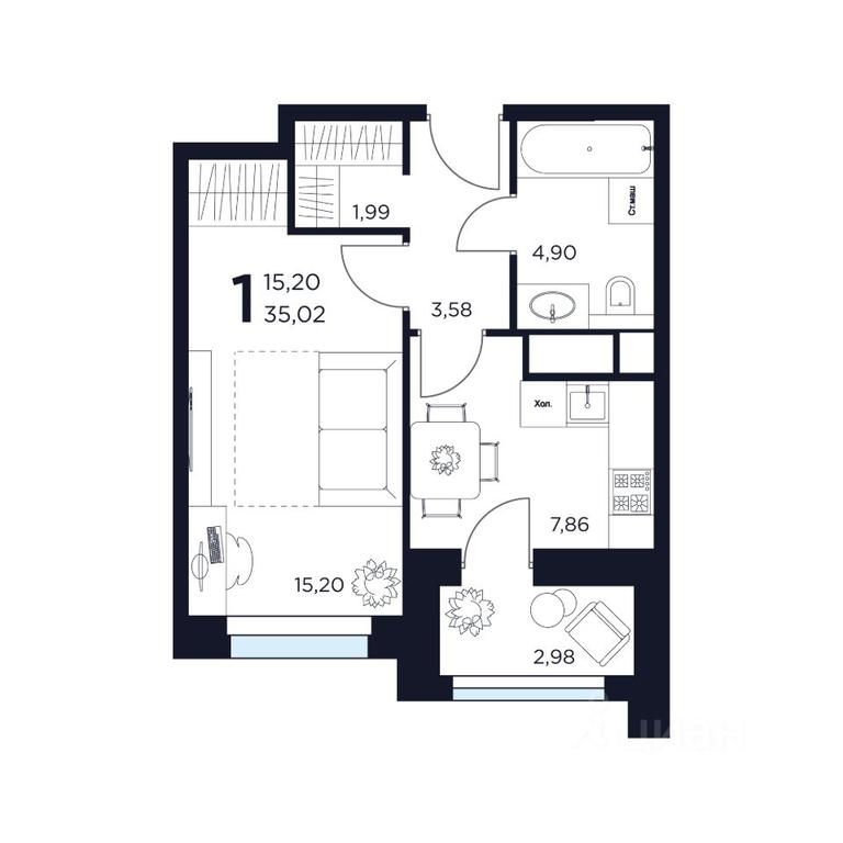 Apartment Sale, 35.02平方米 at VOSTOK II, Germana Titova Street, 2, Khimki, Moscow Region, Russia #1 Apartment Sale, 35.02平方米 at VOSTOK II, Germana Titova Street, 2, Khimki, Moscow Region, Russia #1