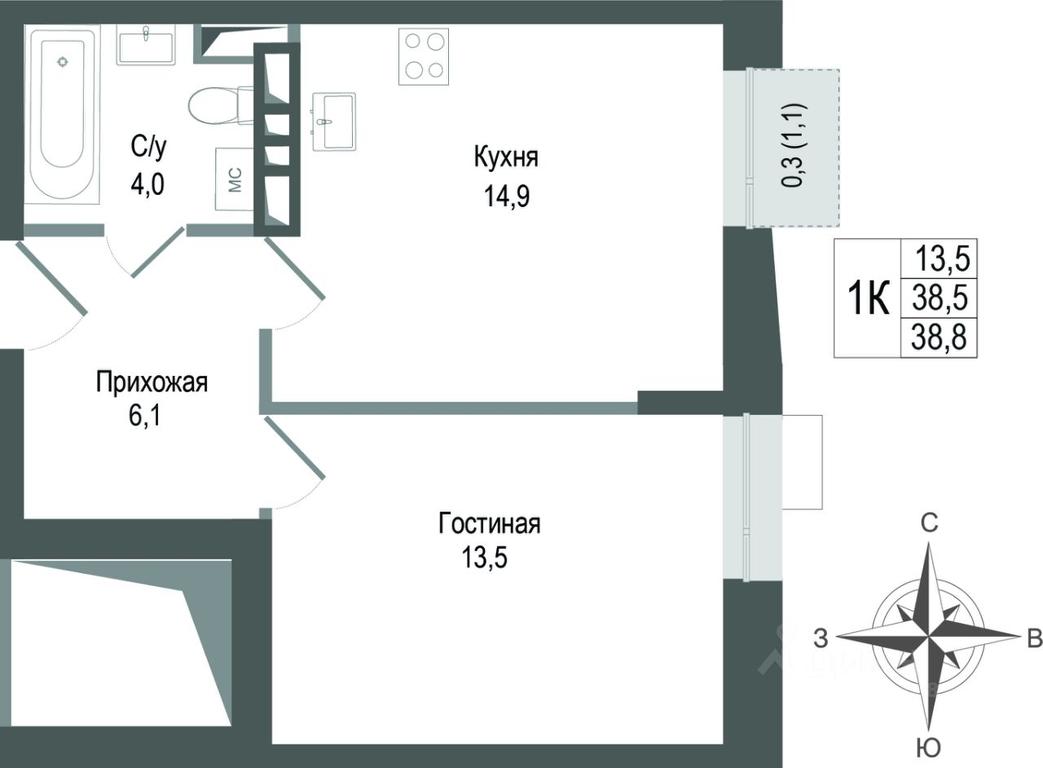 Apartment Sale, 38.5平方米 at KINOKVARTAL, Solnechnaya Street, Pervomayskiy Microdistrict, Korolyov, Moscow Region, Russia #1 Apartment Sale, 38.5平方米 at KINOKVARTAL, Solnechnaya Street, Pervomayskiy Microdistrict, Korolyov, Moscow Region, Russia #1