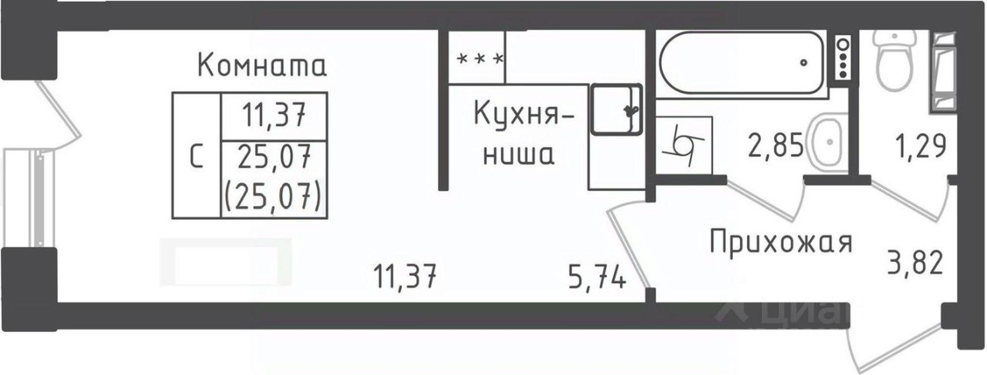 Apartment Sale, 25.79 sq. m. at Zeleny Oazis-Gorod, derevnya Rybaki, Dmitrovskiy Urban District, Moscow Region, Russia #1