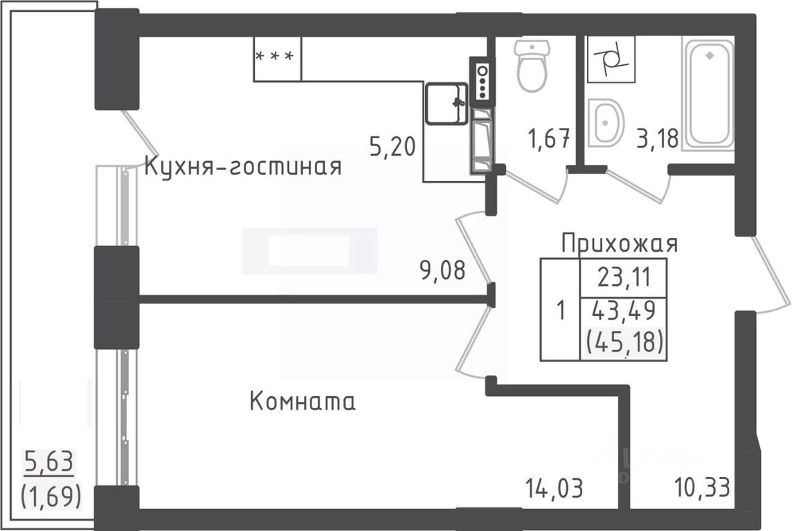 Apartment Sale, 45.18平方米 at Zeleny Oazis-Gorod, derevnya Rybaki, Dmitrovskiy Urban District, Moscow Region, Russia #1 Apartment Sale, 45.18平方米 at Zeleny Oazis-Gorod, derevnya Rybaki, Dmitrovskiy Urban District, Moscow Region, Russia #1