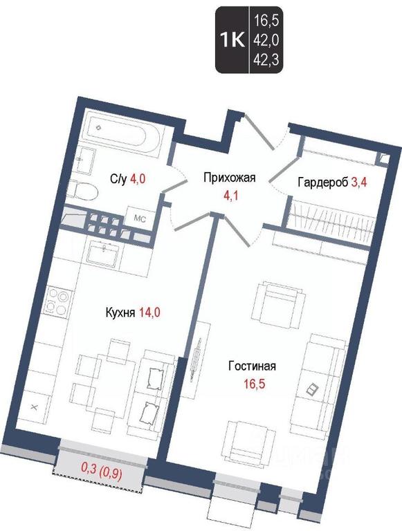 Apartment Sale, 42平方米 at KINOKVARTAL, Solnechnaya Street, Pervomayskiy Microdistrict, Korolyov, Moscow Region, Russia #1 Apartment Sale, 42平方米 at KINOKVARTAL, Solnechnaya Street, Pervomayskiy Microdistrict, Korolyov, Moscow Region, Russia #1