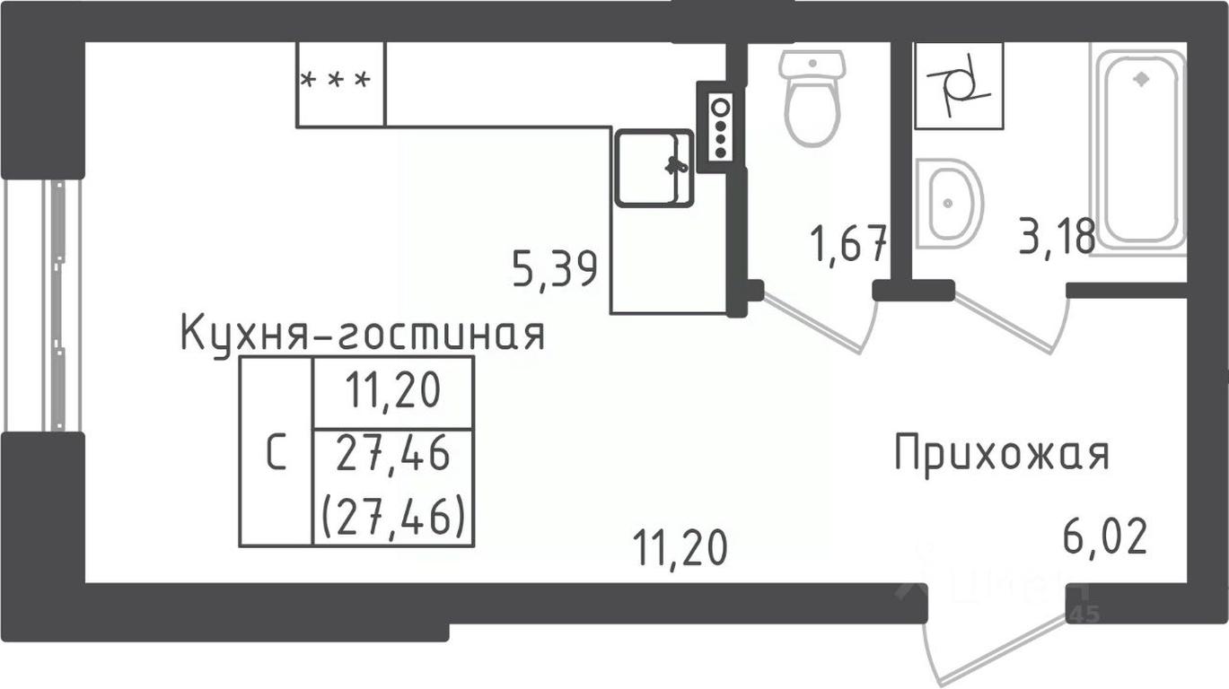 Apartment Sale, 27.46 sq. m. at Zeleny Oazis-Gorod, derevnya Rybaki, Dmitrovskiy Urban District, Moscow Region, Russia #1 Apartment Sale, 27.46 sq. m. at Zeleny Oazis-Gorod, derevnya Rybaki, Dmitrovskiy Urban District, Moscow Region, Russia #1