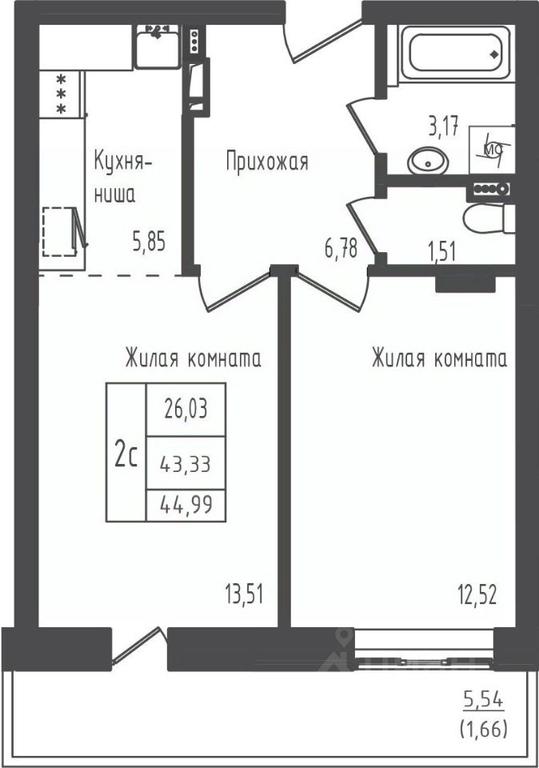 Apartment Sale, 44.99平方米 at Zeleny Oazis-Gorod, derevnya Rybaki, Dmitrovskiy Urban District, Moscow Region, Russia #1 Apartment Sale, 44.99平方米 at Zeleny Oazis-Gorod, derevnya Rybaki, Dmitrovskiy Urban District, Moscow Region, Russia #1